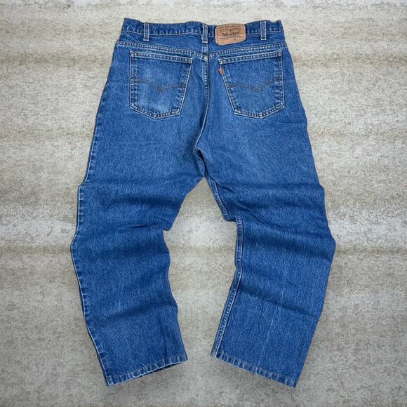 Vintage Orange Tab Levis Jeans 509 Straight Made in USA Medium Wash Denim 80s